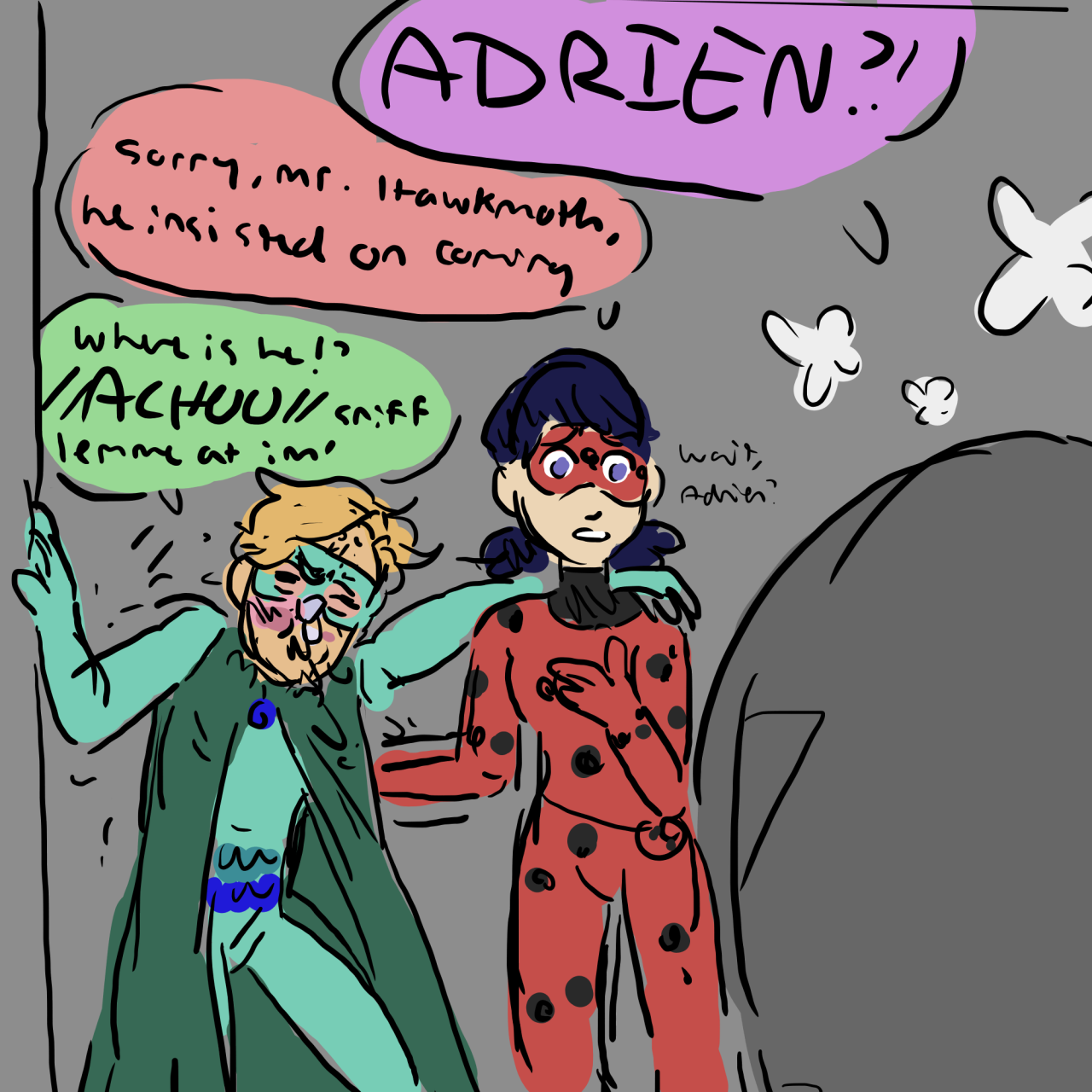 frogopera:  a little extra comic to go along with adrien’s adventures as the ironic