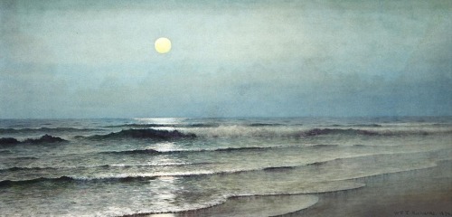 William Trost Richards - Moon Over the Waves (1874)