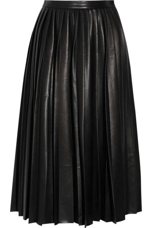 Asla Pleated Faux Leather Skirt, By Malene Birger, Black, Women&rsquo;s, Size: 42