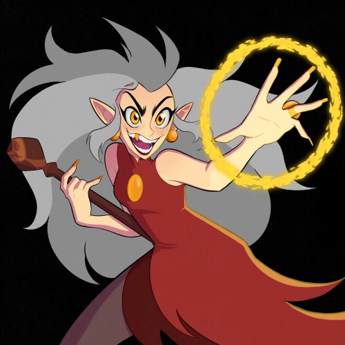 floralprintshark:shadiaminart:The baddest witch in the Boiling Isles![ID: a digital drawing of Eda f