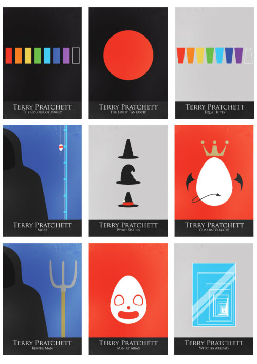 great-atuin-discworld:minimalist book covers my favorite is the Wyrd Sisters one