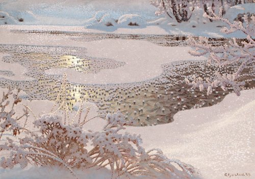 geritsel:Winterscapes by Gustaf Fjaestad - psychedelic art avant la lettre