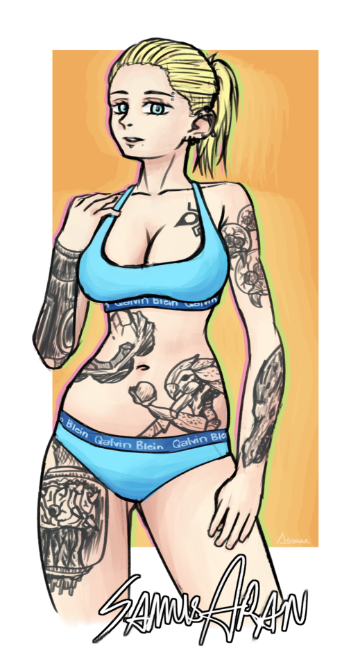 Alt Samus Doing Some Modeling