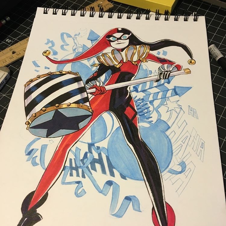 mindyleedoodles:  #HarleyQuinn Commish done! 