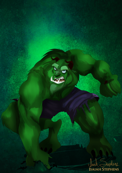 mamalaw1021:  Disney Halloween. Series by Isaiah Stephens. Set 1 - The Guys The Beast as The Hulk