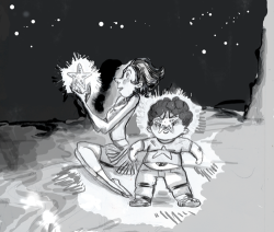 littledidsheknow:  Pearl lets Steven stay up late to learn about bioluminescence