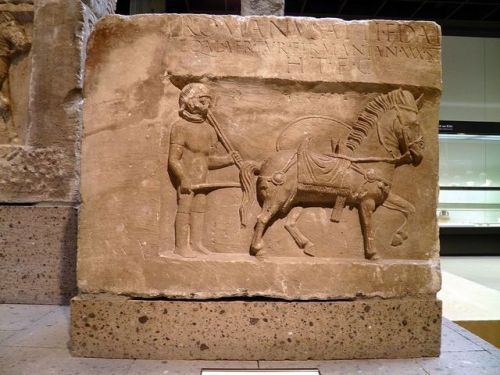 ancient-illyria:Tombstone of Lucius Romanus, a cavalryman of the Illyrian Dardani tribe who died in 