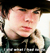world-of-walkers:     the walking dead meme | nine characters [3/9]↳ Carl Grimes 