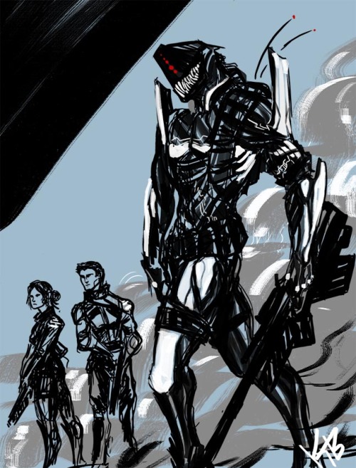 kbearart:  No but like Imagine human soldiers painting stuff on their robutt partners like how fighter pilots painted on their planes. Like teeth and cool symbols and shit. IMAGINE. 