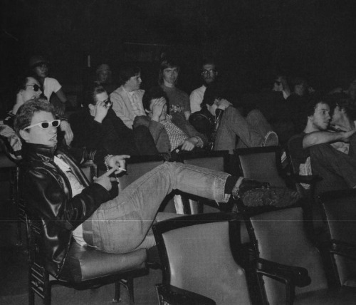 onlytheyoungdieyoung: The Damned watching The Germs’ disastrous first gig.