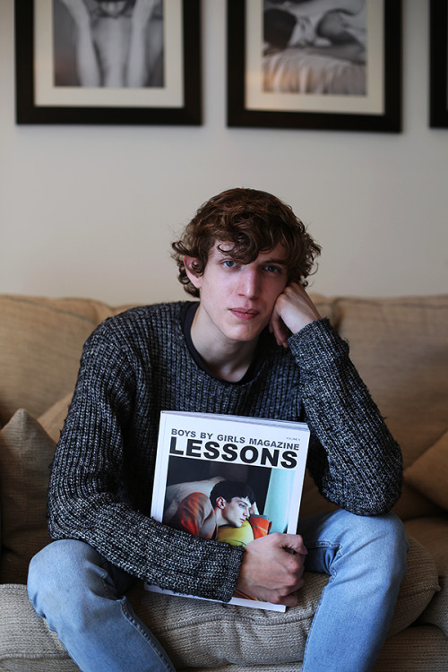 Xavier at Elite Model Management with our latest issue, &ldquo;Lessons&rdquo;. Click here to buy you