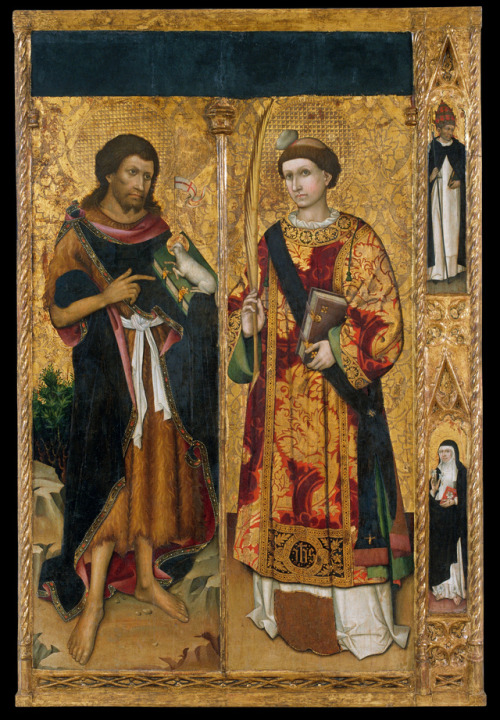 lionofchaeronea:Saint John the Baptist and Saint Stephen, Master of Saint John and Saint Stephen, ca