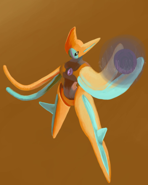 artofkokokiero:Day 19 - an orange Pokemon.Deoxys is one of my favs! I love the normal and attack for