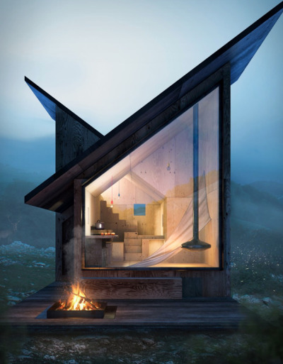 goodwoodwould:Good wood - this beauty is a modern take on the classic Italian mountain cabin, so thank God for modernity, as this is stunning. Aptly named ‘The Mountain Refuge’ by Italian architects Massimo Gnocchi and Paolo Danesi.