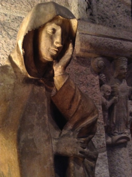 This sculpture of the Virgin Mary in mourning was made in France in the late 15th century. Today we 
