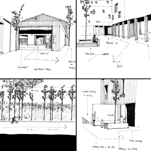 gsofa: Chris Dove, Architecture studentSketch Studies  Exterior Space Typology. Studies into the for