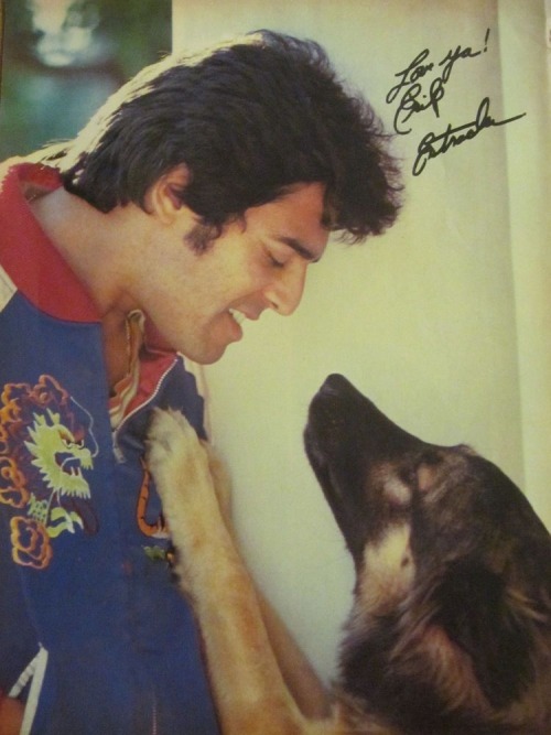 Erik Estrada with his adopted dog Don’t Cry, c. 1970s