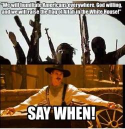 everydaygun:  mygreylord:  everydaygun:  Lol Val Kilmer as Doc Holliday is America   Yeah ,we’re your huckleberry  Anytime, anywhere  I&rsquo;ll be your daisy.