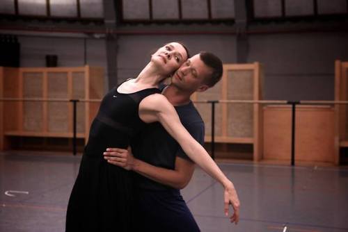 Agnès Letestu, Rupert Pennefather and Yvon Demol (choreographer)Rehearsals for The Transfigur