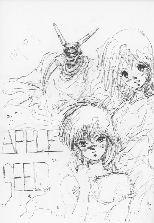 80sanime:Appleseed and Bubblegum Crisis sketches by Atsushi Yano from the 1988 animator doujinshi La