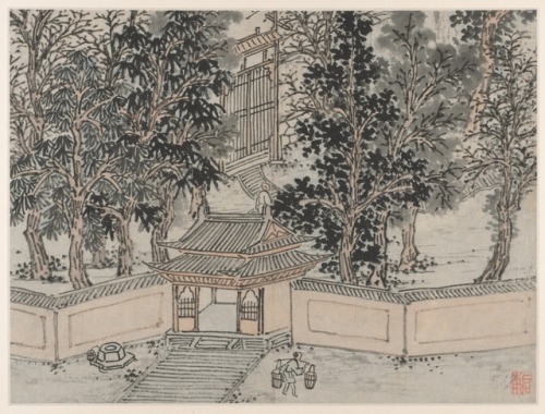 Twelve Views of Tiger Hill, Suzhou: Tiger-Flight Spring at the Back Gate, Shen Zhou, 0, Cleveland Mu