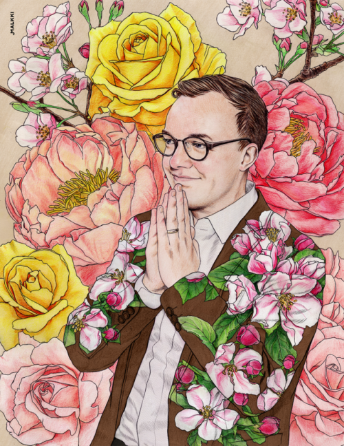Pride  Floral portrait of Chasten Buttigieg, proud husband to Pete Buttigieg, to celebrate his level