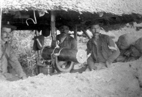 Model 1877 Bulldog Gatling gun in use by American soldiers in Manila during the Philippine American 