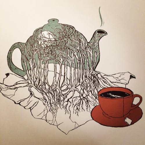 Just your cup of tea ;)fridaclements.com#fridaclements #illustration #handmade #seattle