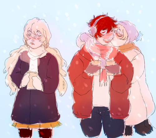 white knows theyre cute she just really wants to get to the snowball fight alreadybonus: snowball fi