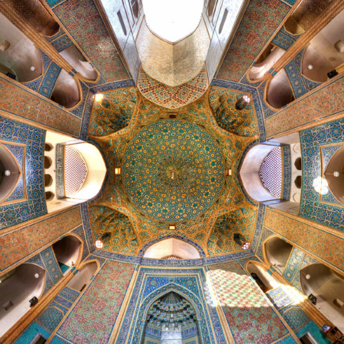 awkwardsituationist:  photos by mohammad reza domiri ganji in iran of: (1) the dome of the seyyed mosque in isfahan; (2,8) the nasīr al mulk mosque, or pink mosque, in shiraz; (3,4) the vakil mosque in shiraz; (5) the ceiling of the fifth floor of ali