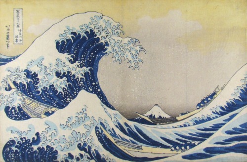 Katsushika Hokusai, The Great Wave of Kanagawa, 1830. Color woodcut on washi. Private collection. Fr