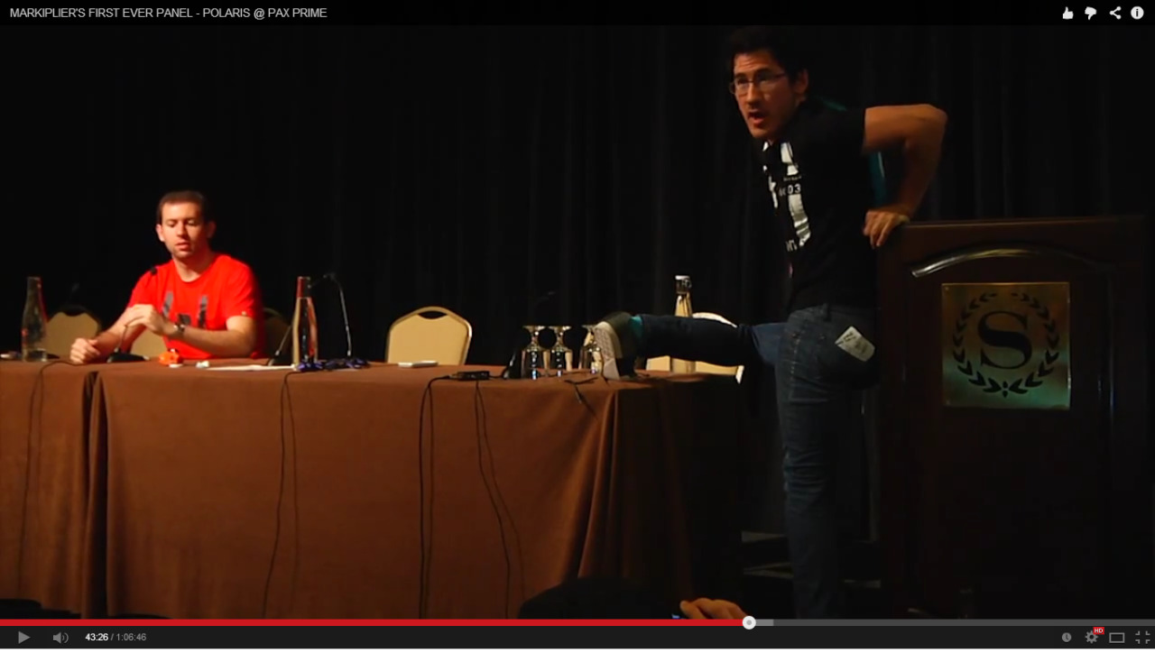 rebe83:Markiplier, 2014 and 2015 Pax&ldquo;Oh! I get to do the foot thing!~&rdquo;