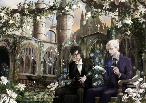 This is a Drarry commission for thedoomofvalyria’s fic on AO3 titled when evil bloomsprompt included