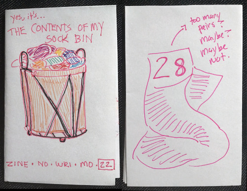 Zine 22: Yes, it’s … The Contents of My Sock Bin