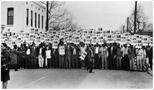 thesociologicalcinema:“I am a man.” - On February 12, 1968, Memphis sanitation workers, the majority