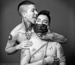 ramsesrodstein:  Jacques LeFemme &amp; Ramses Rodstein. Master &amp; Puppy. Photo by D’Licious Chaos Photography  #ramsesrodstein #jacqueslefemme #bdsm #ftm #puppyplay #ropebondage 