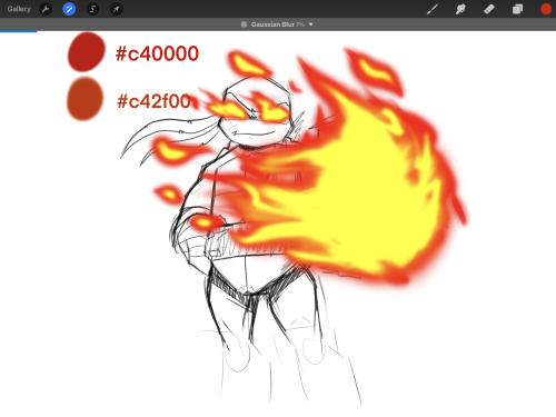 Hey, Indie, How Did You Make Raph's Fire When He's Using His Ninpo? What Brushes Did You Use And The