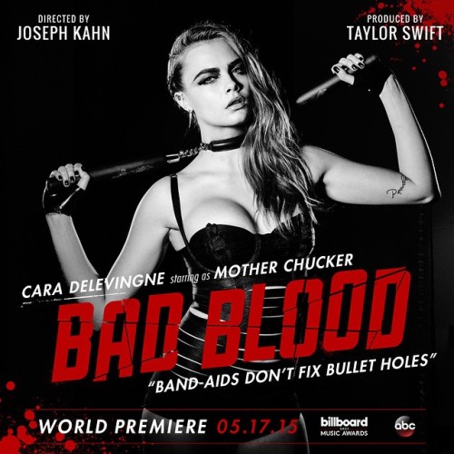 taylorswift: Meet Mother Chucker. @caradelevingne #BadBloodMusicVideo I can&rsquo;t breathe