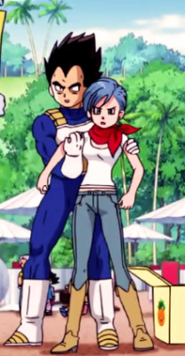 darkandcerulean:  Never thought this would happen, Vegeta holding his wife in his arms in front of everyone for like half the episode and just refuse to let her go. Especially the third picture where he puts his hand around Bulma’s waist looks so sweet.