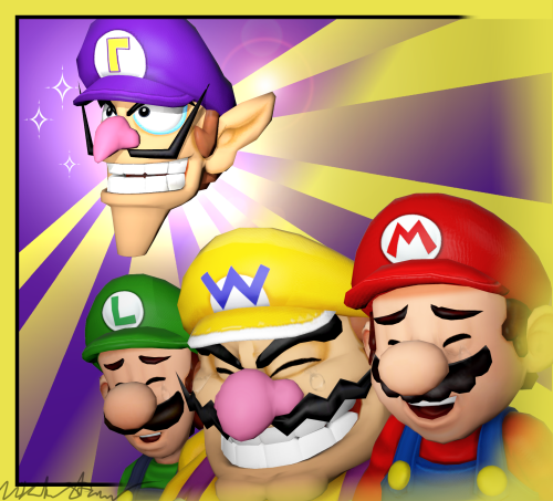 lyriumspirit:I made a SFM remake of this panel in the manga, Waluigi is handsome;