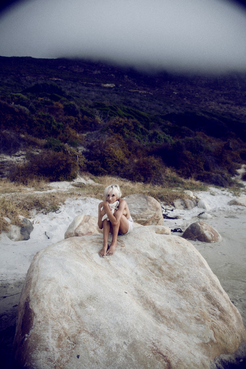 Emily at Sandy Bay, self portrait. 