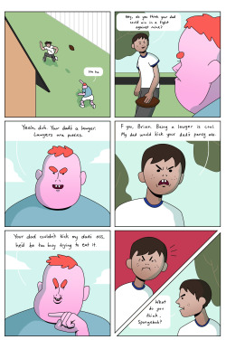 heylookitsthatgingerkid:  micspam:  noahlhartworks: Crunch Component, A comic about spongebob’s realization that life is a series of falsehoods this is hands down one of my favorite comics i’ve ever seen on this site   This is like the beginning of