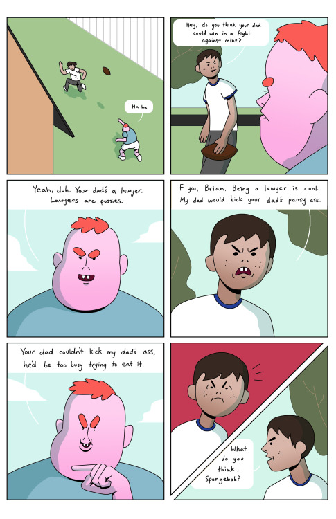 heylookitsthatgingerkid:micspam:noahlhartworks:Crunch Component, A comic about spongebob’s realizati