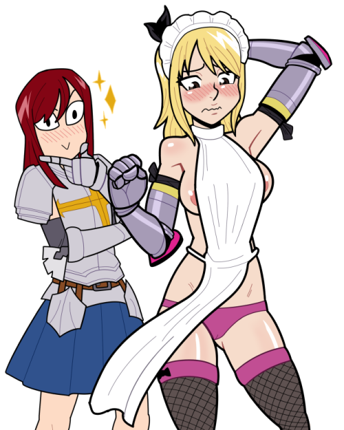 One Piece With Wizards is one of my favorite mangos. This one’s a bit tame, but I wanted to draw Lucy in Erza’s Seduction Armor. I’ll do a hardcore one later. (And thanks!)