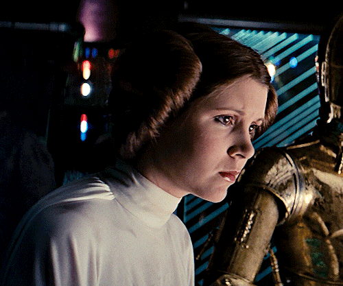 groguz:Carrie Fisher as Princess Leia in Star Wars: A New Hope (1977)