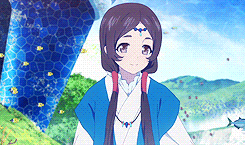 flameshe:  What I was feeling in the shining sea was the story that melted into the sea. The story of the Sea God. The Sea God came to love Ojoshi-sama, even though she was a sacrifice, and things became painful. The fact that before Ojoshi-sama became