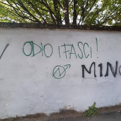 “I Hate Fascists!” Seen in Bergamo, Italy