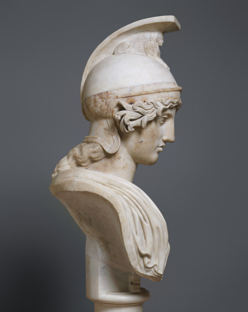 greekromangods: Bust of Athena Roman, 1st–2nd century AD, after Greek original circa 440 BC Ti