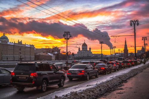 A traffic jam with a view, Moscow- More Russian posts