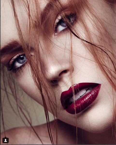 alexandramadarmdl: vampy.  alexandramadar#redhead #redhair#blueeyes #photoshoot #beauty#patmcgrathla